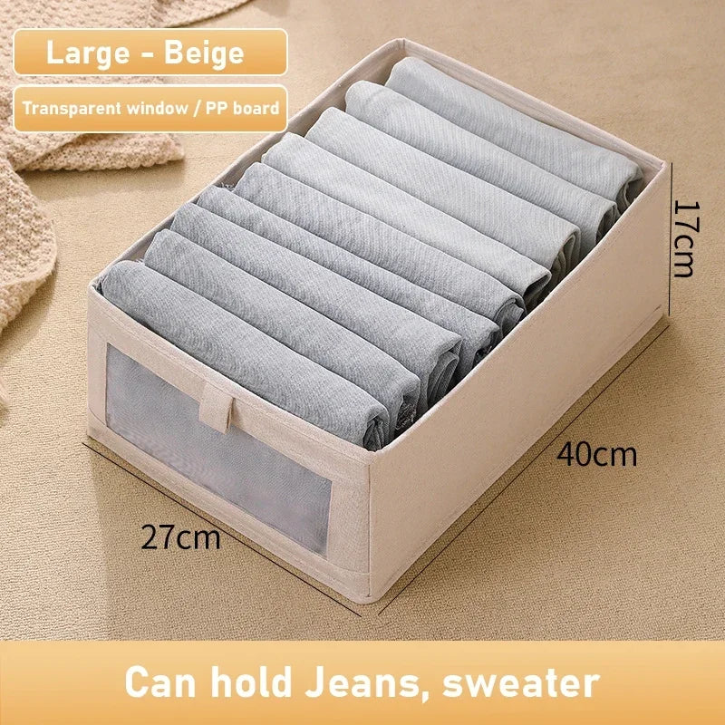 1Pcs Foldable Boxes Pants Storage Box Clothes Organizers of Cabinets and Drawers Fabric  for Bedroom Wardrobe Organization Home