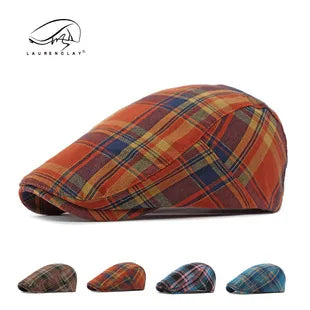 New Duckbill Hat for Men Spring Summer British Retro Fashion Plaid Casual Painter Hat Women's Beret