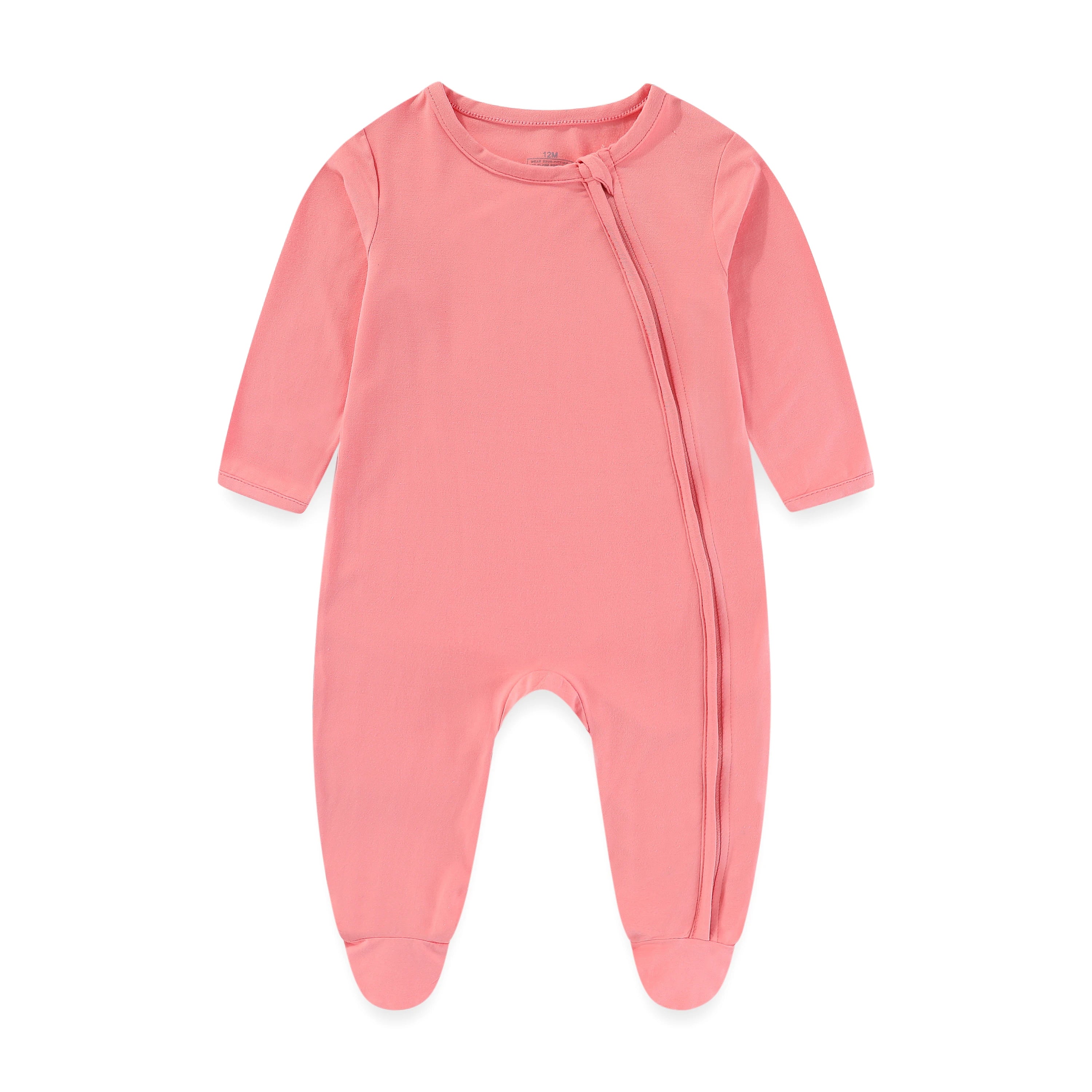 Four Seasons Baby Footed Jumpsuit Unisex Solid Color Zipper Romper For Newborns Soft Clothes FS01