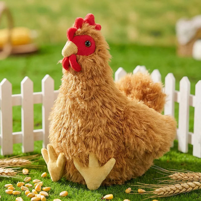 2026 New Simulation Chubby Rooster Hen Black-bone Chicken Fluffy Simulation Animal Poultry Stuffed Soft Lifelike Huggable Pillow