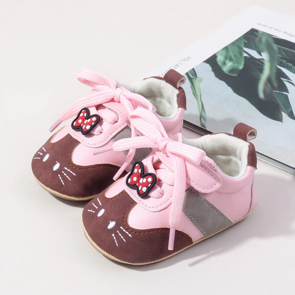 New Design Baby Girls First Walking Toddler Shoes Spring And Autumn Baby Indoor Outdoor Sneaker With High Quality PU Leather