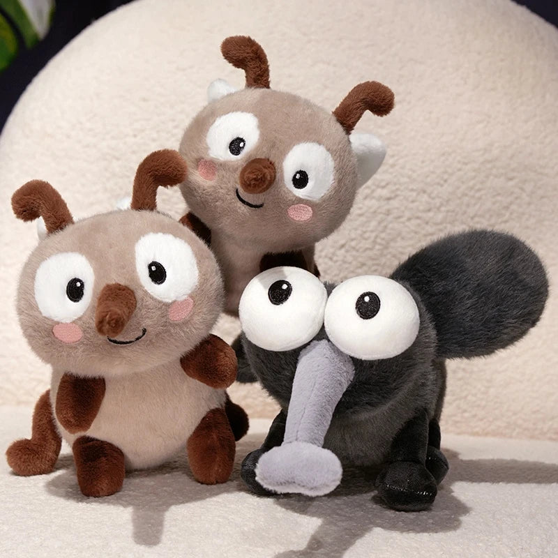 Summer Mosquito Plush Toys 13/20/30cm Cute Stuffed Bugs with Angry Face Fluffy Dolls for Room Decor Children's Birthday Gifts