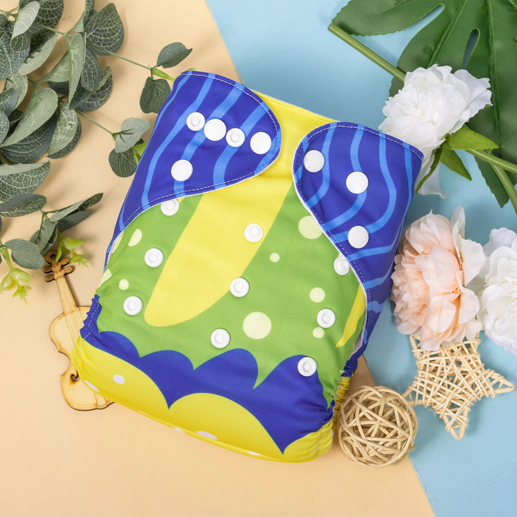 1pc ALVABABY Baby Cloth Diaper Reusable Baby Modern Cloth Nappy Digital Position Pocket Diaper Shell