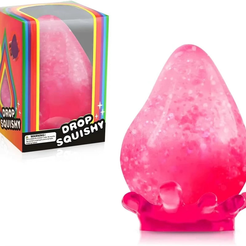 NEEDOH Water Droplet Shape Sensory Squeeze Toys Squishy Stress Relief Slow Rebound Pinch Toys Surprise Gifts for Kids Adult Hot
