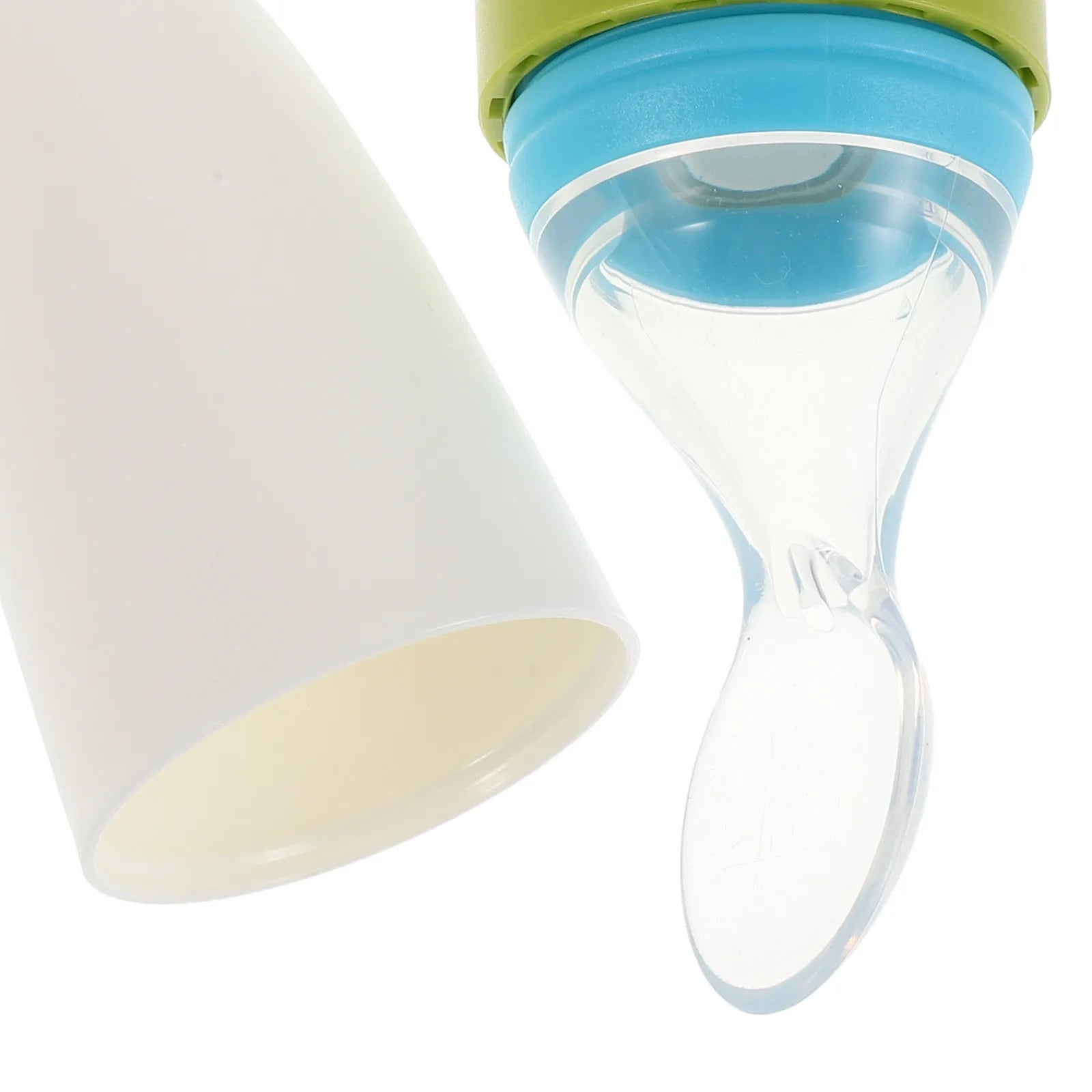 Silicone Baby Food Dispensing Spoon Soft Tip Infant Feeder Squeeze Spoon for Weaning Feeding Oatmeal Cereal Tableware
