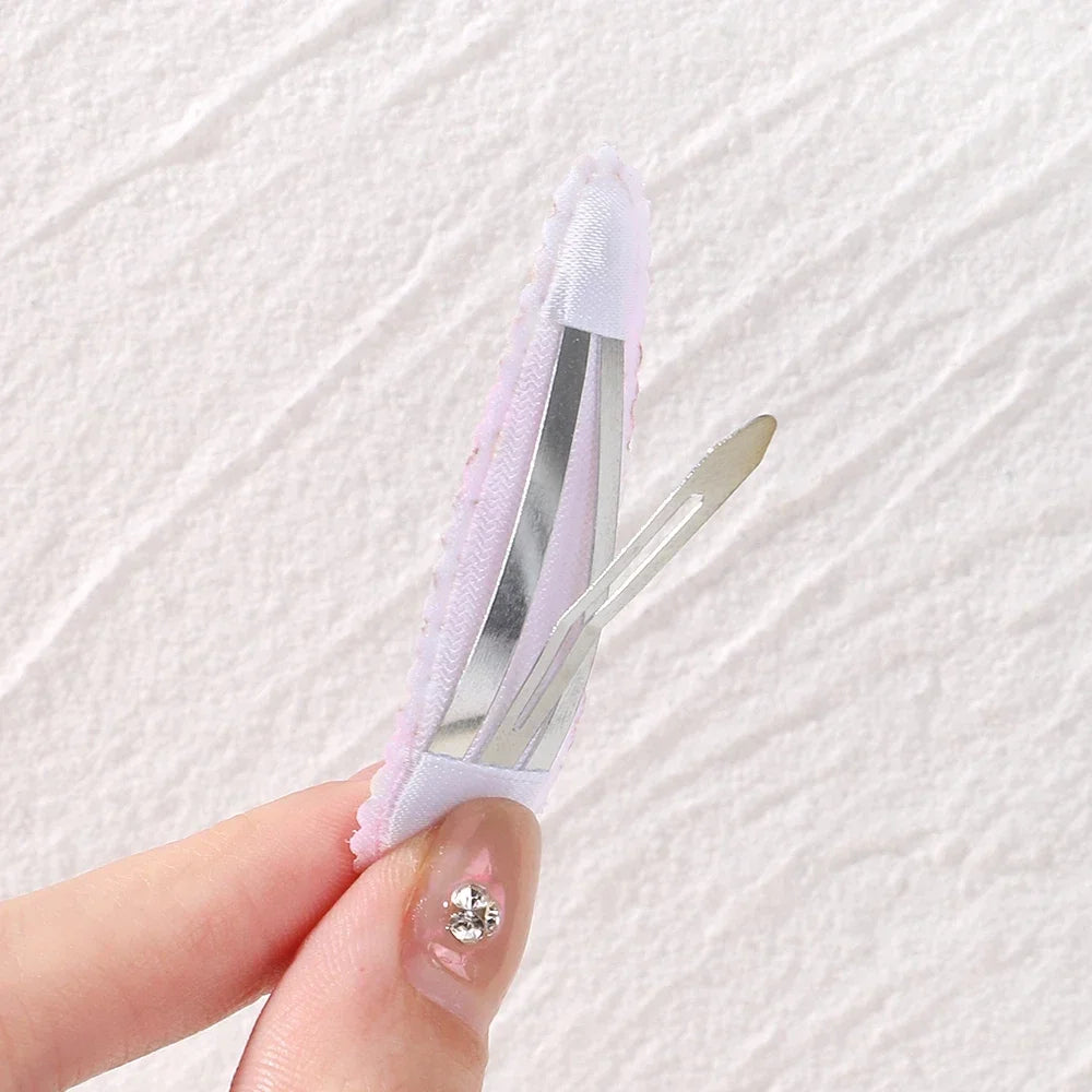 10pcs/set Baby Kids Fresh Print Cotton Alloy Hair Clips Fabric Plaid BB Hairpins Toddler Hairgrips Headwear Hair Accessories