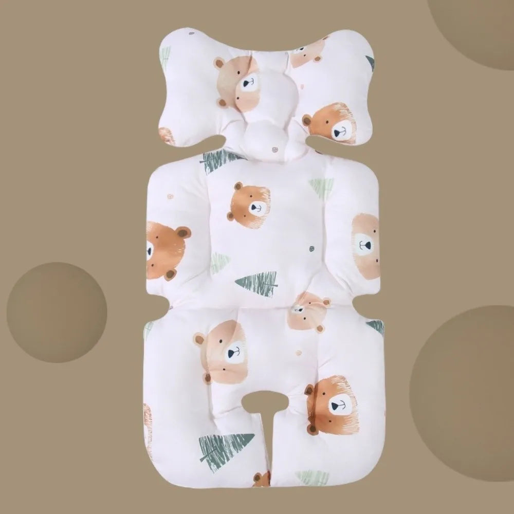 Essential Cotton Stroller Seat Cushion Soft Cartoon Pattern High Chair Liner Pad Comfortable Warm Stroller Accessories Going Out