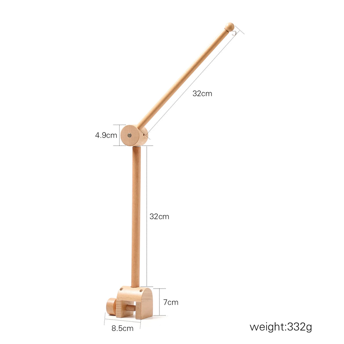 Crib Mobile Rattle Toy For 0 To 12 Months Forest Animal Theme With Wooden Bracket Hanging Bell