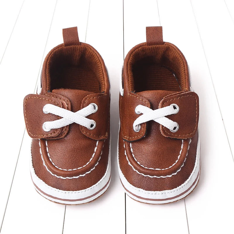 2025 Spring and Autumn New Casual Canvas Baby Shoes with Soft Soles Lace-Up Baby Shoes Dome-shaped Shoes Learning Walkers