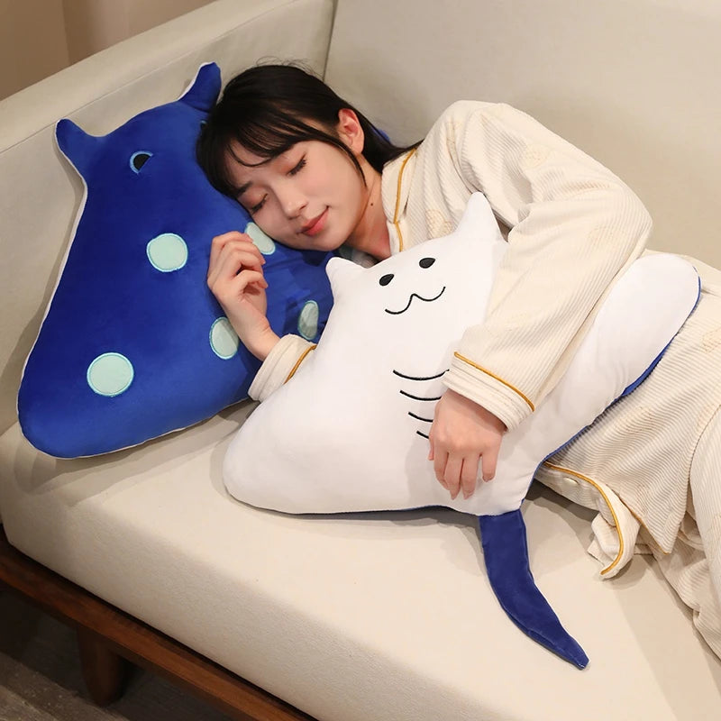 Hot Ray Cat Manta Rays Plush Toy Soft Stuffed Sea Animals Devil Fish Cute Sleeping Companion Cuhsion for Children Birthday Gifts