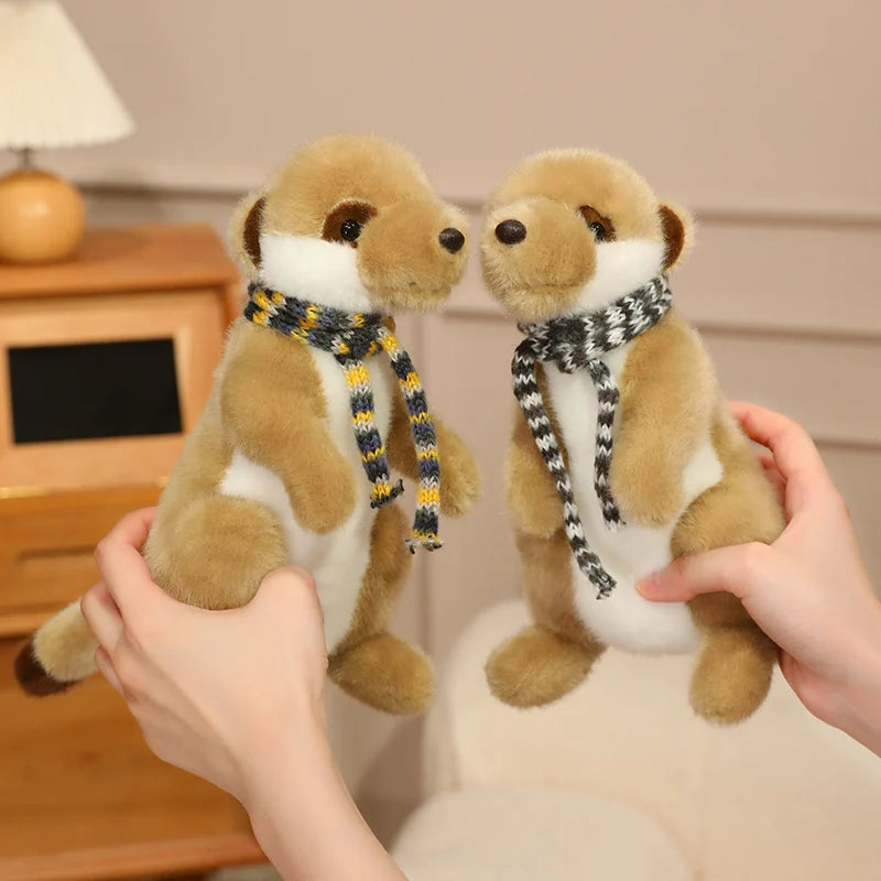 Accompanying Decoration 1pc 22cm Lovely Meerkat Plush Toy Cute Meerkat Doll With Scarf Stuffed Soft Animal Toy Kawaii Toy Gifts