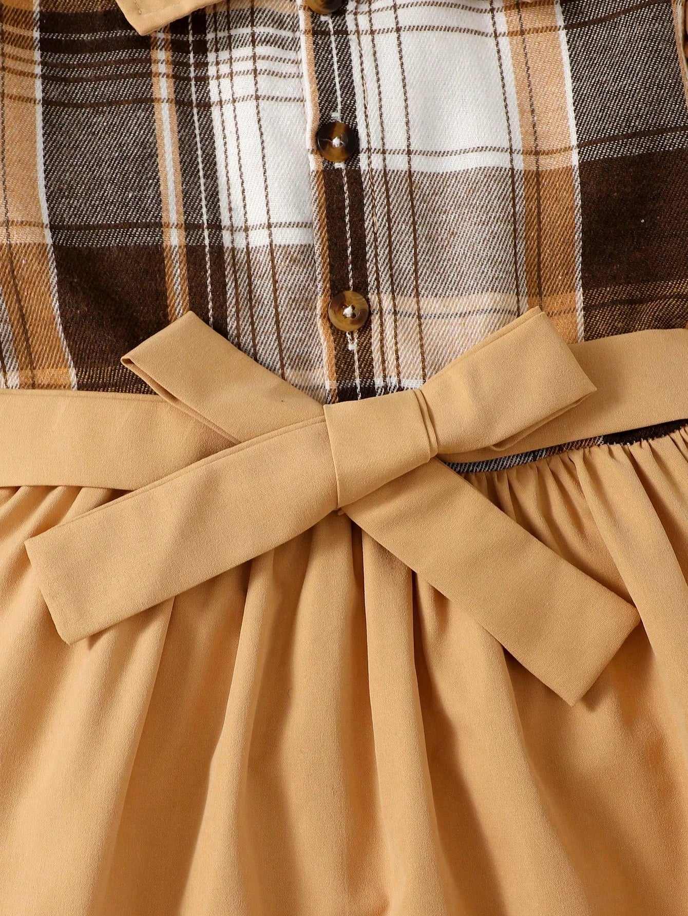 4-7 Years Girls Dress Lapel plaid splice Long Sleeve Fashion Dress + Belt + Hat 3Pcs Spring Autumn Girls Temperament Dress