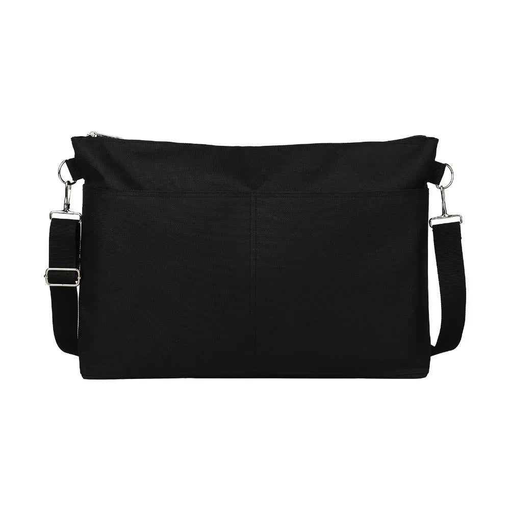 Portable Baby Stroller Storage Bag Multifunction Black Baby Pram Hanging Bag Large-capacity Waterproof Mommy Shoulder Bag