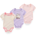 Catoon 3 Pcs/Lot Baby Girls Bodysuits 100%Cotton Soft Newborn Onesies Summer Infant Clothes