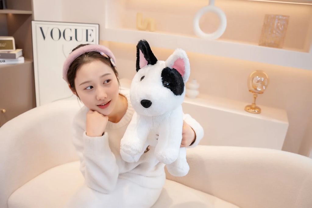 New 40/50cm Sitting Posture Bull Terrier Plush Toys Kawaii Pet Dog Stuffed Animal Toy Sleep Mate Throw Pillow Kid Birthday Gift