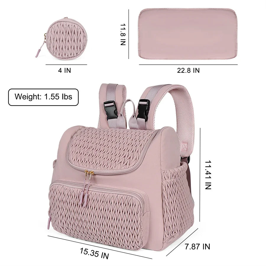 Mommy Diaper Bag Backpack Baby Stroller Organizer Large Capacity Travel Maternity Bag with Insulated Bottle Pockets Changing Pad