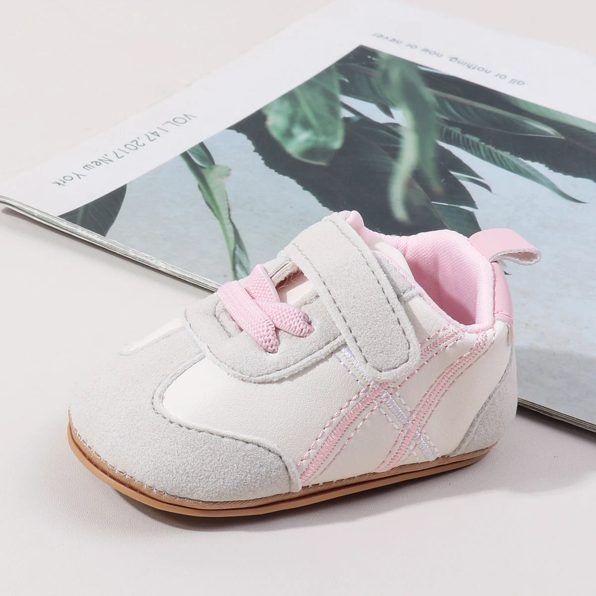 2025 New Spring Autumn Baby Girls and Boys Casual Sneakers TPR Sole Anti Slip Fashion Design PU Patchwork Infant Walking Shoes