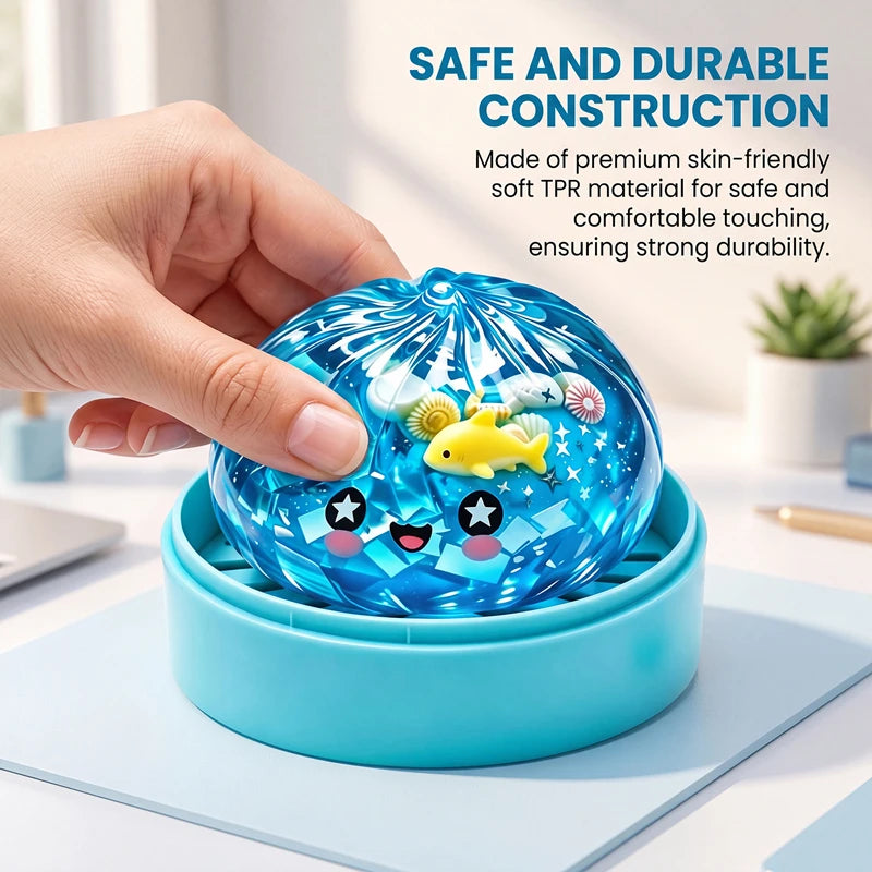 Ocean Halloween Ghost DumplingsToy Soft Slow Resilience Squishy Toy Fidget with Steamer Steamed Stuffed Bun Squishy Pinch Le