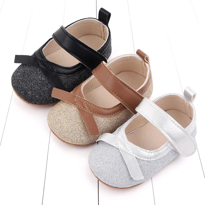 Hot Selling Spring And Autumn Baby Girls First Walking Toddler Shoes For 0-18M Baby Princess Shoes Fashion Design Soft Sole