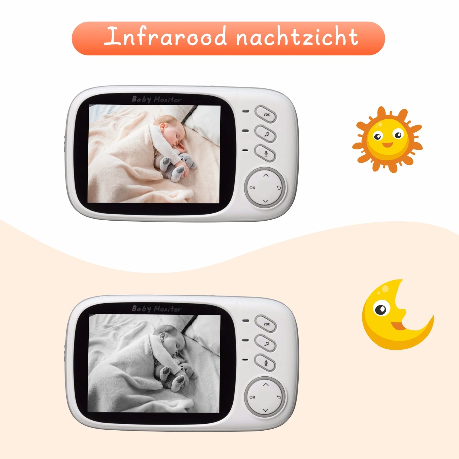 VB603 Baby Monitor 2.4G Wireless with 3.2 Inches LCD 2 Way Audio Talk Night Vision Surveillance Security Camera Babysitter
