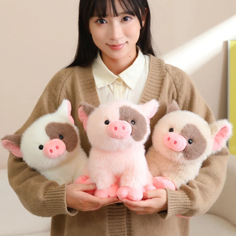 Cute Sitting Animals miniature fragrant pig Cat Soft Plush Dolls Stuffed Lifelike piglet Plushie Baby Toys Gifts For Children
