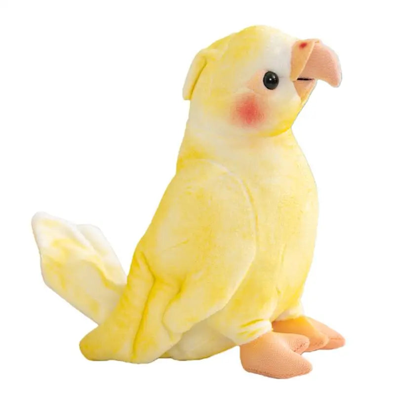 Hot 17cm Kawaii Small Yellow Parrot Plush Toy Dolls Imitation Soft Cartoon Bird Stuffed Christmas Home Decor Parrot Plush Toys