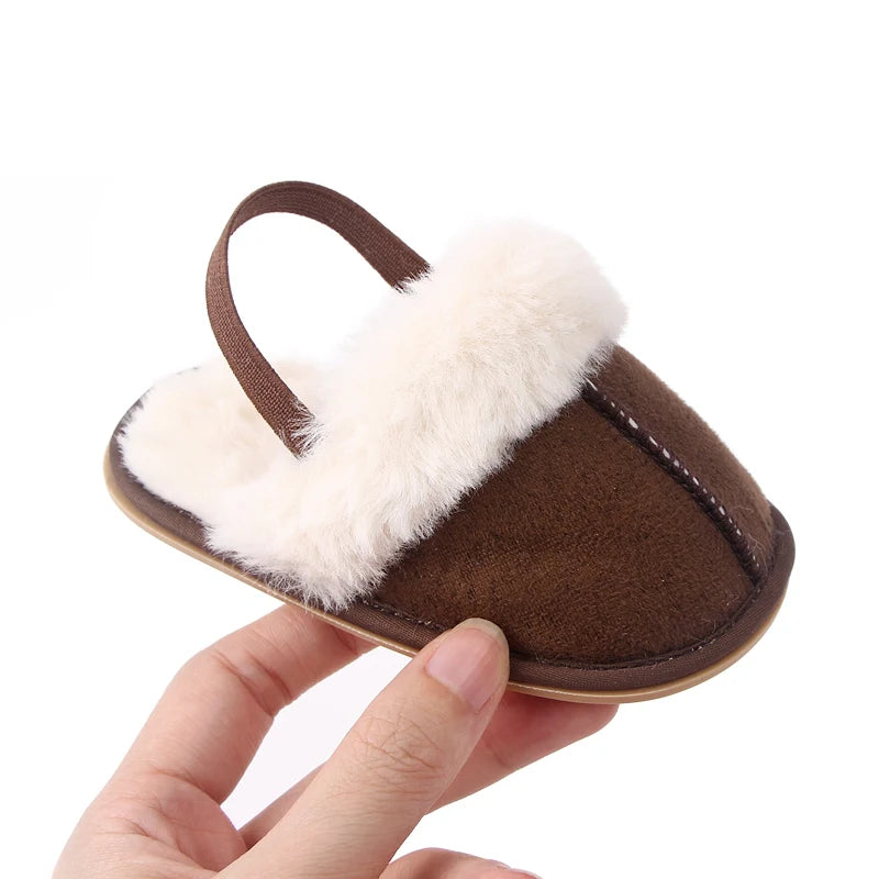 Winter and Autumn Baby Girl Boy Cotton Mop TPR Sole Anti Slip Solid Three Colors Warm Newborn Toddler Shoes First Walkers BC2345