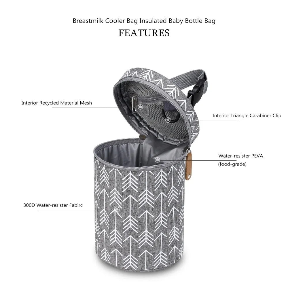 Thermal Insulation Stroller Hanging Bag Hanging Design Large Capacity Insulated Breastmilk Cooler Bag Travel Carrier Waterproof