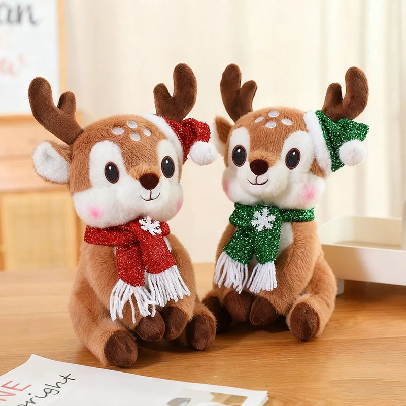 Latest Christmas Scarf, Deer Doll Pillow, Kawaii Stuffed Plush Toy Doll, Cartoon Anime, Cute Children's Birthday Gift, Fun Doll