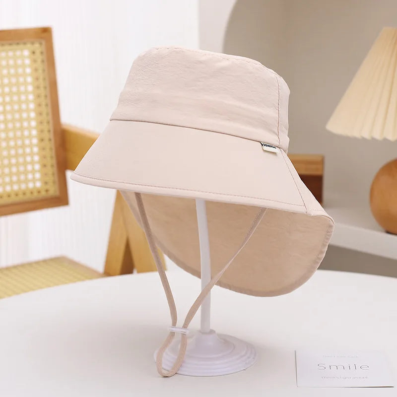 Foreign Trade Amazon Children's Fisherman Hat Extra Large Brim Quick-Dry Cape Hat Spring Summer Boys and Girls Sun Hat Beach Hat