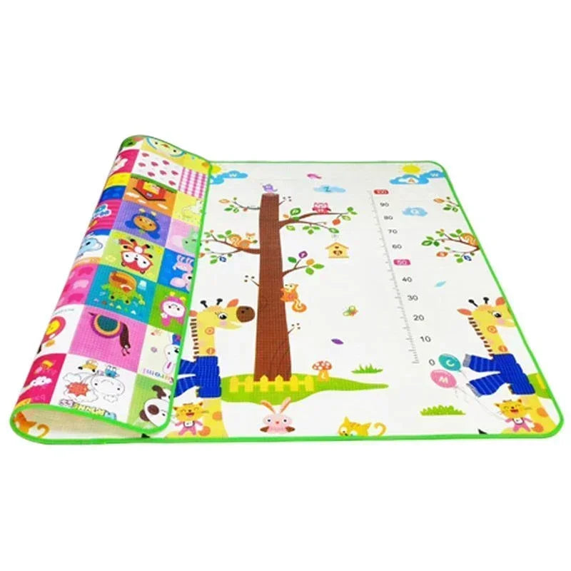 Baby Activity Gym Mat for Crawling and Play, Double-Sided Pattern, Model EPE-01, Non-Toxic