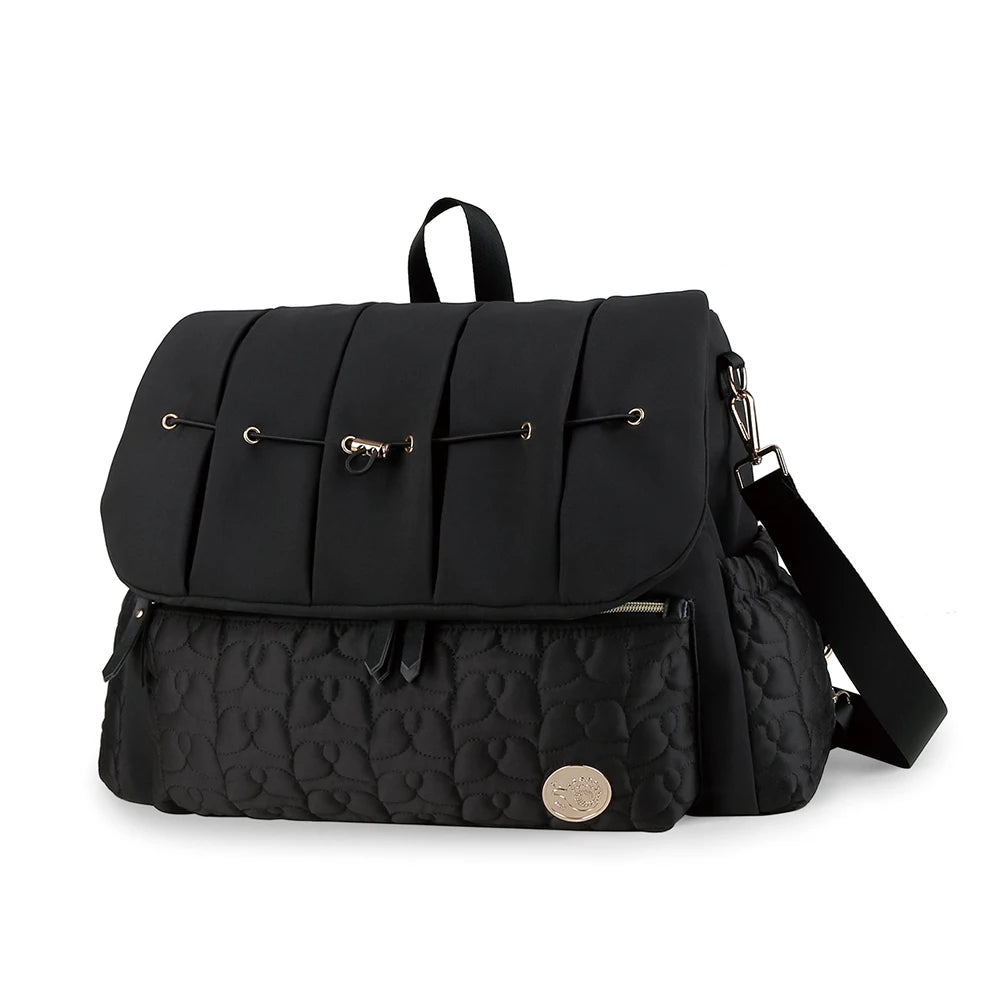 Diaper Bag Backpack For Maternity Nappy Bag With Removable Shoulder Straps And Changing Pad Waterproof Grey Black