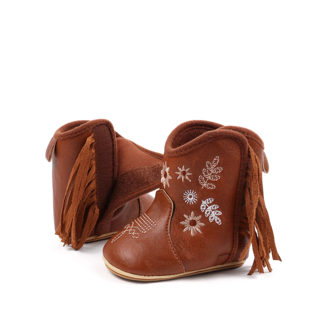 Fashionable And Popular Baby Shoes Western Denim Midsole Boots Autumn And Winter Warm And Anti Slip Casual Walking Shoes