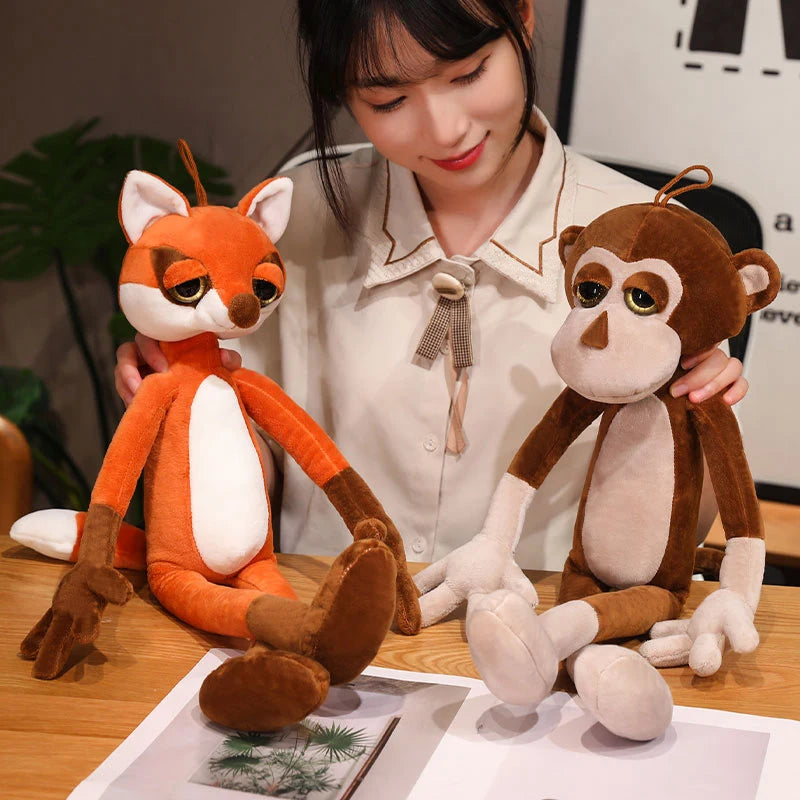 Nice Kawaii Cartoon Forest Animal Lion Zebra Leopard Stuffed Plush Toy Children's Monkey Raccoon Handmade Doll Gift