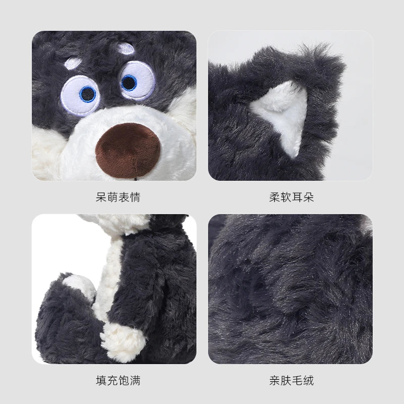 Nice Cuddly Cartoon Plush Toys Gray Wolf High Quality Fluffy Sitting Pose Doll Warm Cozy Children Companion Xmas Gift Home Decor