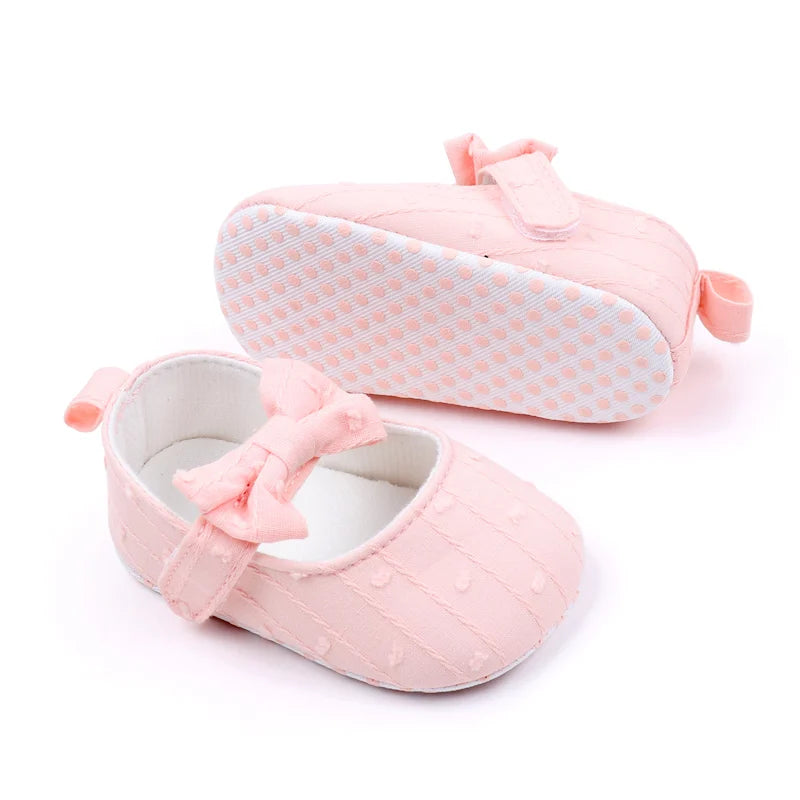 Spring Autumn New Product 0-1 Years Old Girls' Shoes with Soft Soles Embroidered Bowknot Fashionable and Cute Baby Learning WalK
