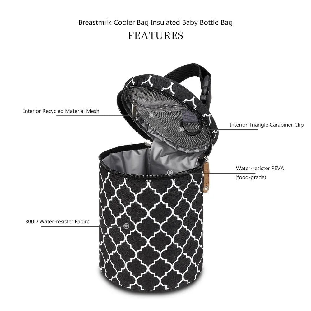 Thermal Insulation Stroller Hanging Bag Hanging Design Large Capacity Insulated Breastmilk Cooler Bag Travel Carrier Waterproof