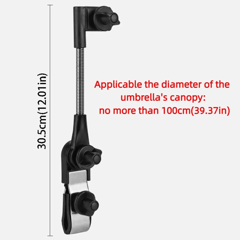 Rainproof Adjustable Umbrella Mount Stand Adjustable Angle Non-slip Clamp Pram Umbrella Bracket Portable Flexible
