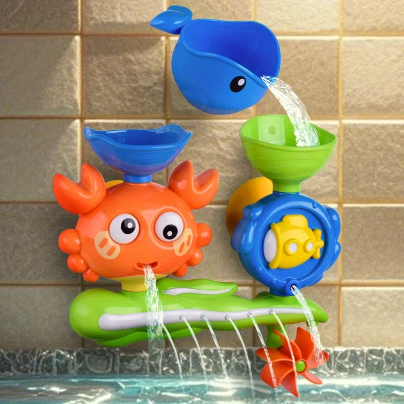 Interactive Suction Cup Bath Toy Set for Youngsters Colorful Flower Design Twistable Features Perfect Gift Halloween Christmas