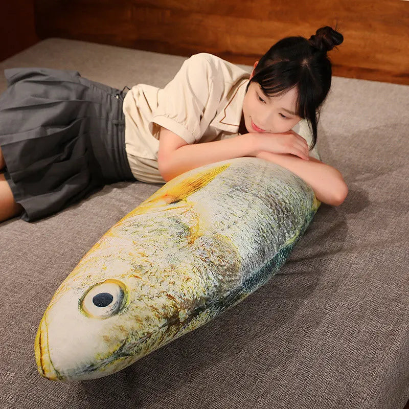 Artificial yellow croaker Plush Pillow Imitation Funny Fish Stuffed Pillow Emulational Home Sofa Plush Decoration Cushion