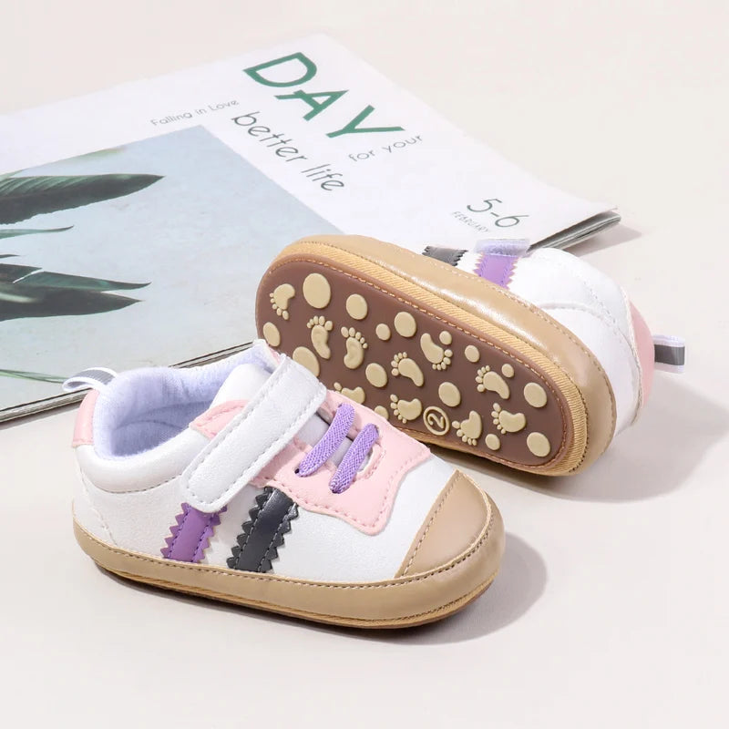 Baby Girls Boys Casual Shoes TPR Sole Anti Slip Sneakers Fashion Design High Quality Newborn Toddler Shoes First Walkers BSK4193