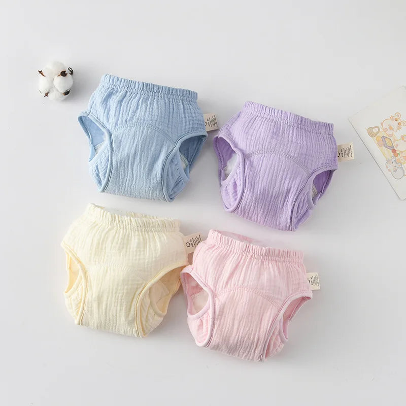 Breathable Baby Training Pants Waterproof Diapers Cotton Gauze Washable Nappies for Toddler Children Toilet Training Study Pants