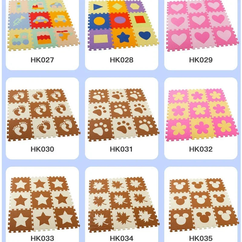 30*30*1cm Cartoon Animal Pattern Play Mats Puzzles EVA Foam Floor Pad For Children Baby Play Gym Crawling Mats Toddler Carpet