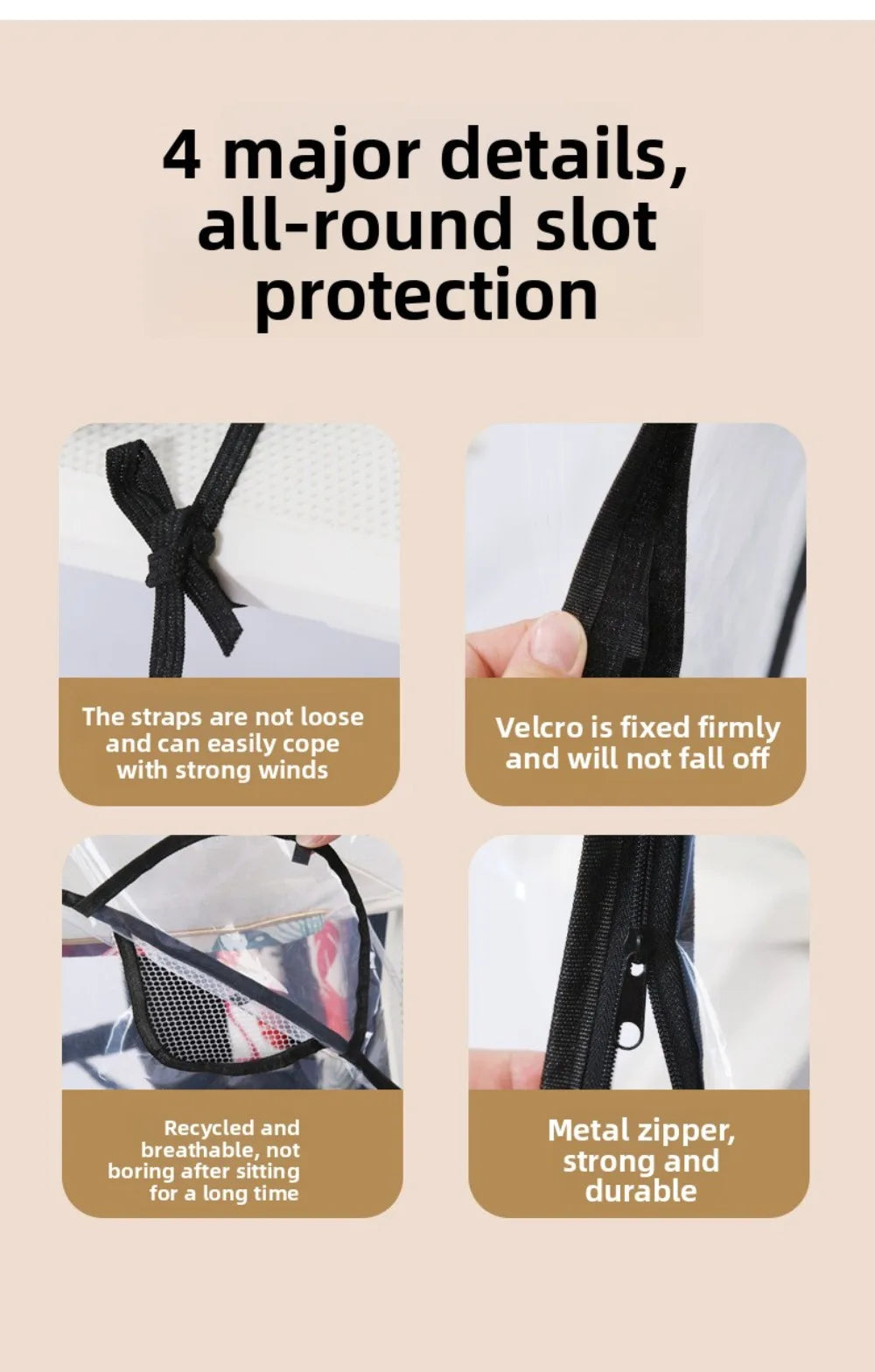 Transparent Baby Strollers Rainproof Cover Windproof Waterproof Baby Pram Rain Cover Travel Nobstructed View Pushchair Raincoat