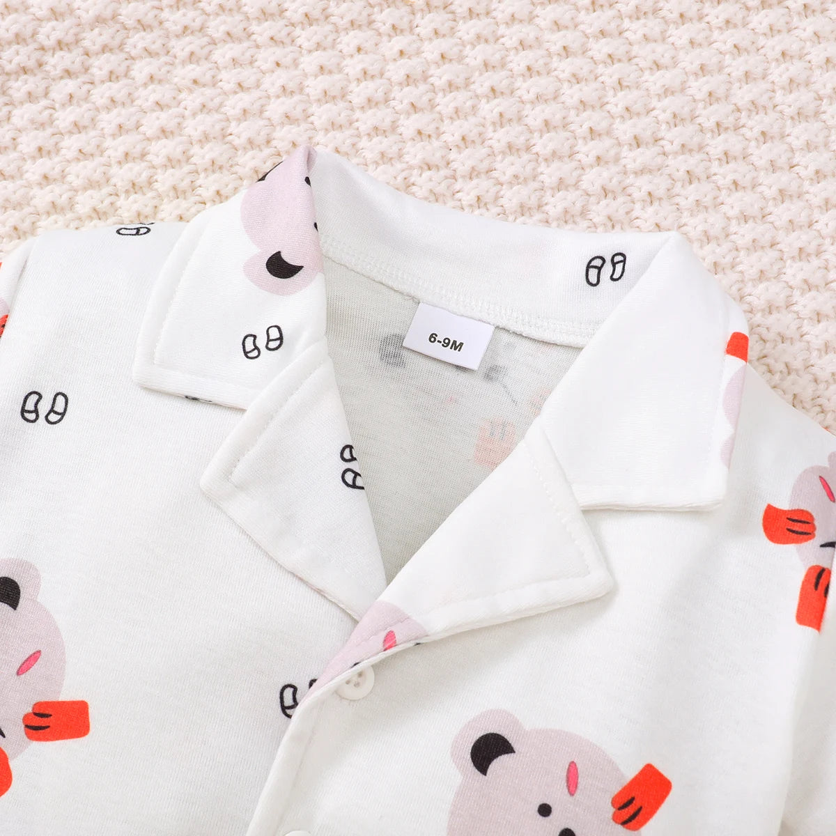 Children's Girls' Cartoon Pajamas Teddy Bear Strawberry print Short sleeved+Shorts 2Pcs/Set 0-3 Years old Cute Baby Girl Pajamas
