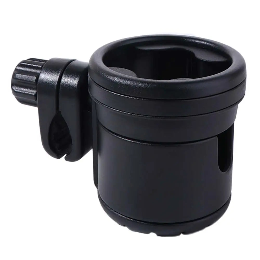 Portable Rotating 2 in 1 Stroller Cup Holder Non-slip Universal Mount Stroller Bottle Rack Black Trolley Drinks Holder Pushchair