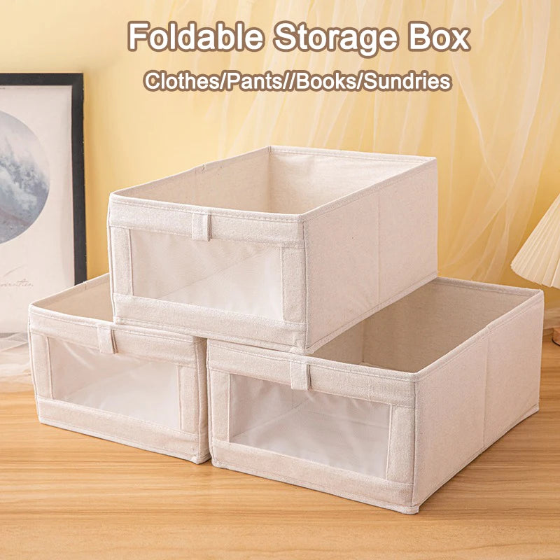 1Pcs Foldable Boxes Pants Storage Box Clothes Organizers of Cabinets and Drawers Fabric  for Bedroom Wardrobe Organization Home