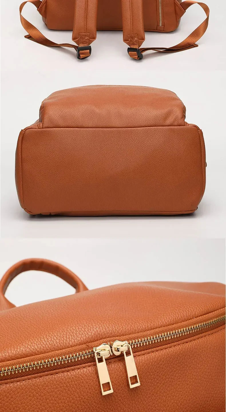 PU Leather Diaper Bag Backpack Large Capacity Travel Carry Bag Maternity Bag Stroller Organizer Nappy Changing Bags Diaper pad