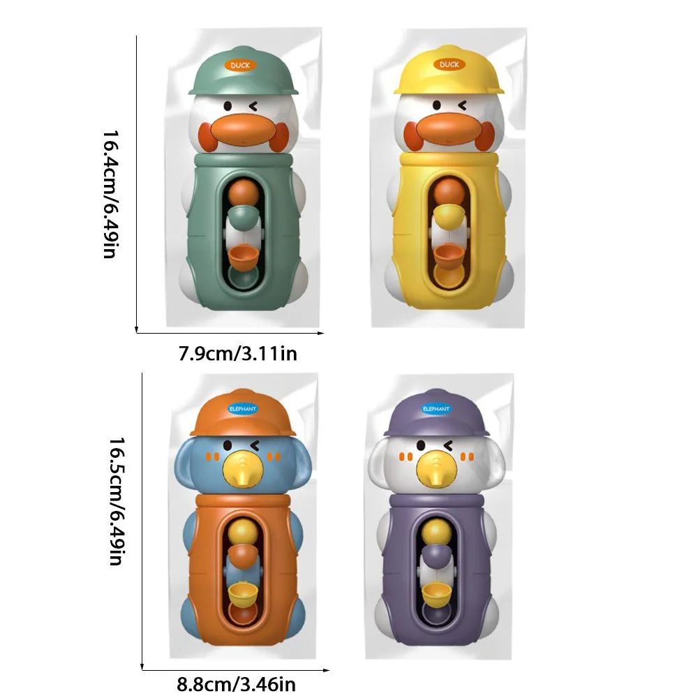 Cute Duck&Elephant Shower Bath Toys Water Play Spinner with Suction Cup Waterwheel Bathroom&swimming Pool Games for Kids Holiday