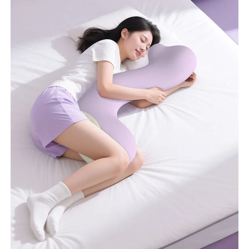 Bed Pillow Long Body Pillow Hips Lower Back Support Washable Cover Multipurpose for Side Sleeper Pregnancy Pillow for Bed